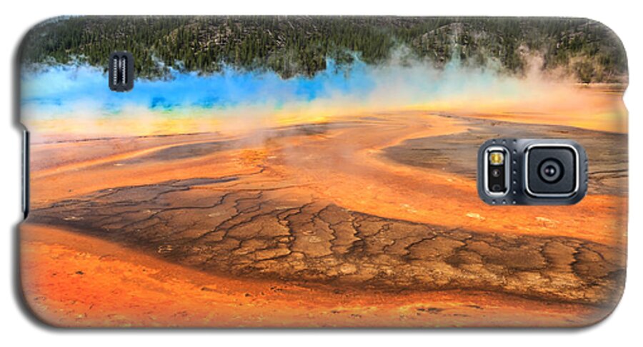 Grand Prismatic Spring Galaxy S5 Case featuring the photograph Grand Prismatic Shores by Sylvia J Zarco