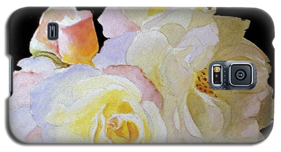 Roses Galaxy S5 Case featuring the painting Grandmas Roses of Color by Carol Grimes