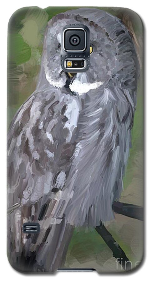 Owl Galaxy S5 Case featuring the digital art Great Grey Owl by Jon Munson II