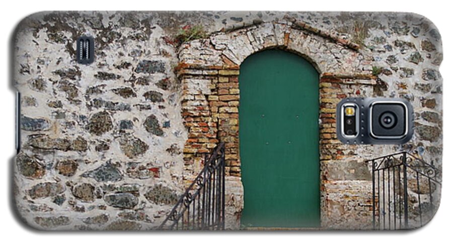 History Galaxy S5 Case featuring the photograph Green Door by Lois Lepisto