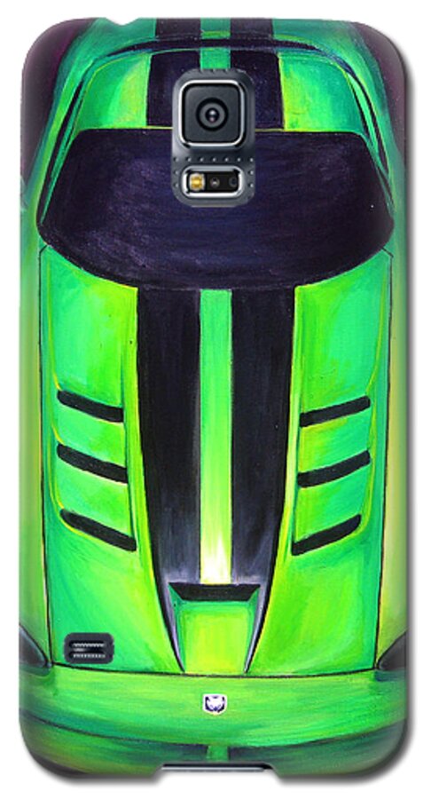 Viper Galaxy S5 Case featuring the painting Green Viper by Sheri Chakamian