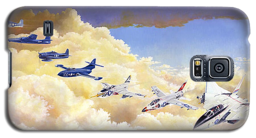 Aviation Galaxy S5 Case featuring the painting Grumman Cats Fantasy Formation by Douglas Castleman