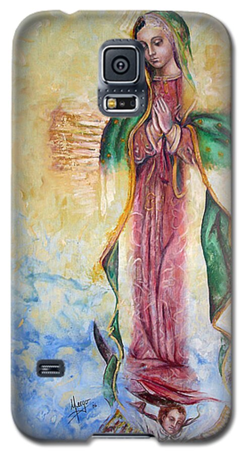 Virgin Galaxy S5 Case featuring the painting Guadalupana by Karina Llergo