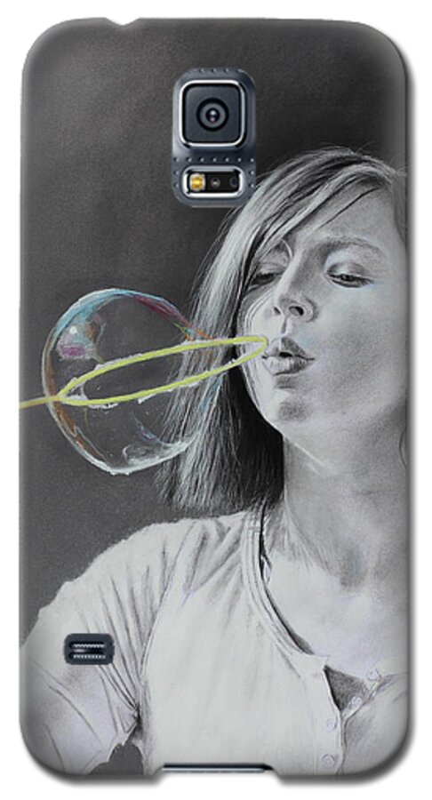 Haley Galaxy S5 Case featuring the drawing Bubble Girl by Glenn Beasley