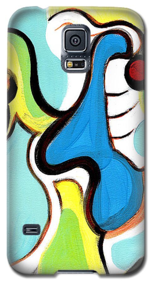 Abstract Art Galaxy S5 Case featuring the painting Happiness by Stephen Lucas