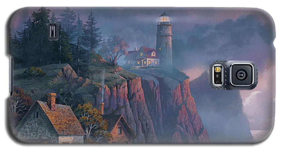 #faatoppicks Galaxy S5 Case featuring the painting Harbor Light Hideaway by Michael Humphries