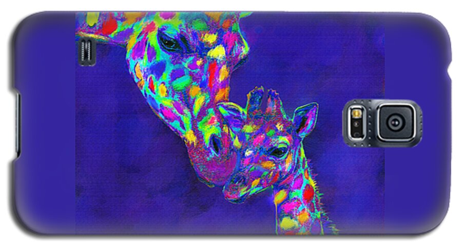 Jane Schnetlage Galaxy S5 Case featuring the digital art Harlequin giraffes by Jane Schnetlage