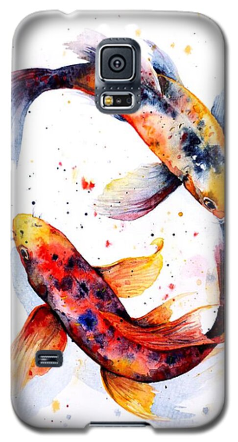 Koi Galaxy S5 Case featuring the painting Harmony by Zaira Dzhaubaeva