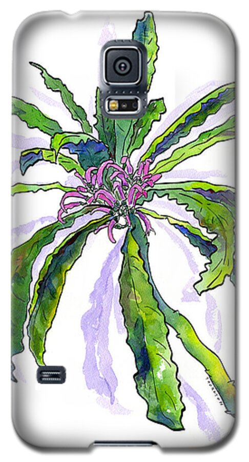 Hawaii Galaxy S5 Case featuring the painting Hawaiian Haha Plant Cyanea Stictophylla by Diane Thornton