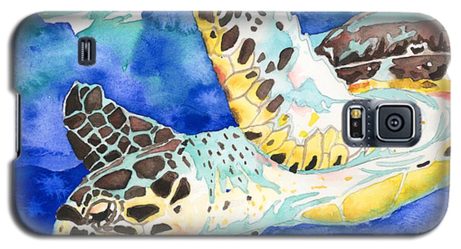 Turtle Galaxy S5 Case featuring the painting Hawksbill Sea Turtle by Pauline Walsh Jacobson