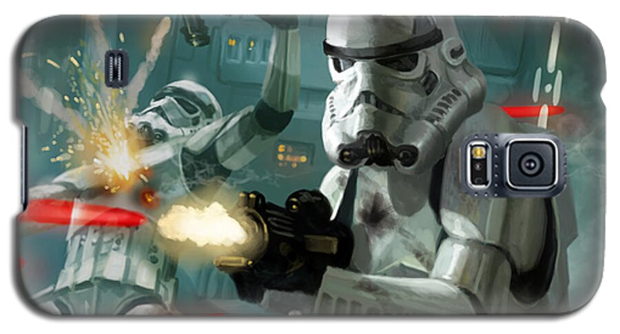 Star Wars Galaxy S5 Case featuring the digital art Heavy Storm Trooper - Star Wars the Card Game by Ryan Barger