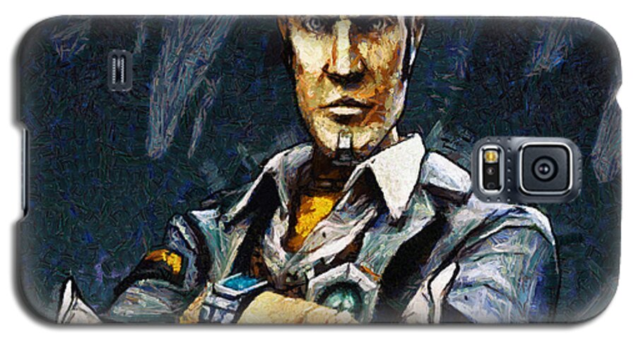 Www.themidnightstreets.net Galaxy S5 Case featuring the painting Hey Vault Hunter Handsome Jack Here by Joe Misrasi