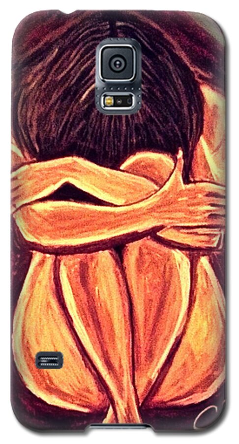 Beauty Galaxy S5 Case featuring the drawing Hidden Beauty by Chrissy Pena