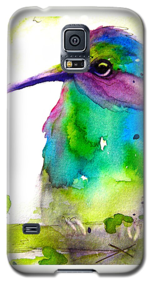 Hummingbird Galaxy S5 Case featuring the painting Hidden by Dawn Derman