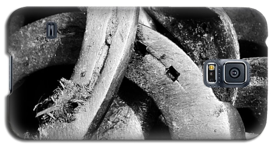 Horseshoes Galaxy S5 Case featuring the photograph Horseshoes black and white by Matthias Hauser