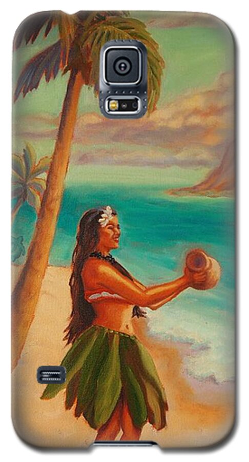 Vintage Hawaiian Galaxy S5 Case featuring the painting Hula Aloha by Janet McDonald
