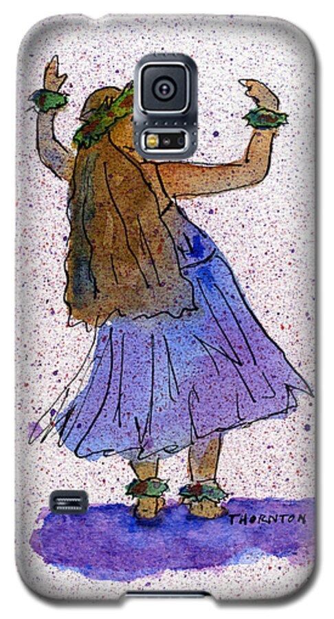 Hula Galaxy S5 Case featuring the painting Hula Series Malia by Diane Thornton