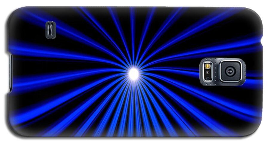 Hyperspace Galaxy S5 Case featuring the painting Hyperspace Blue Landscape by Pet Serrano
