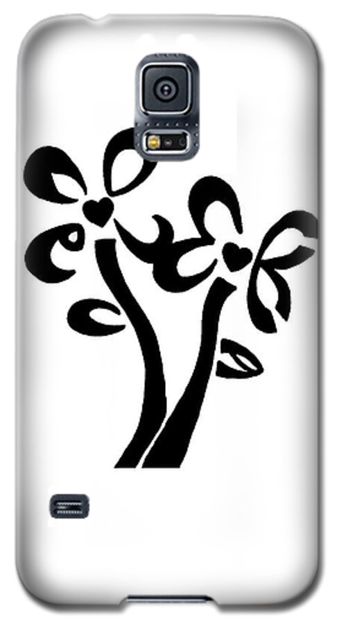 I Love You Flowers Galaxy S5 Case featuring the drawing I Love You Flowers by Tamir Barkan