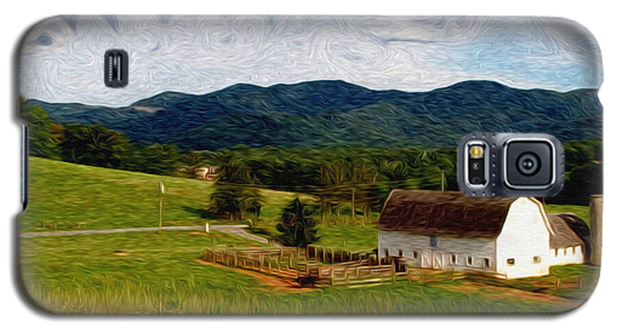 Farm Galaxy S5 Case featuring the painting Impressionist Farming by John Haldane