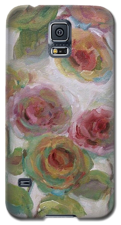 Impressionist Floral Galaxy S5 Case featuring the painting Impressionist Flowers by Mary Wolf