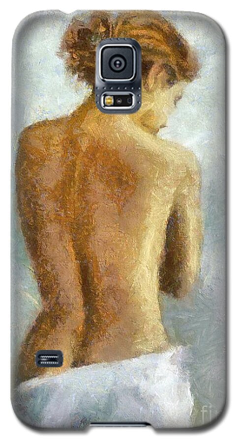 Nude Galaxy S5 Case featuring the painting In Anticipation by Dragica Micki Fortuna