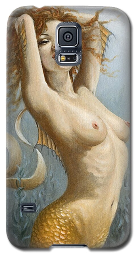 Seahorse Galaxy S5 Case featuring the painting In clear waters by John Silver