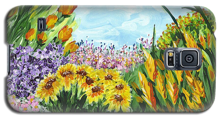 Landscape Galaxy S5 Case featuring the painting In My Garden by Holly Carmichael