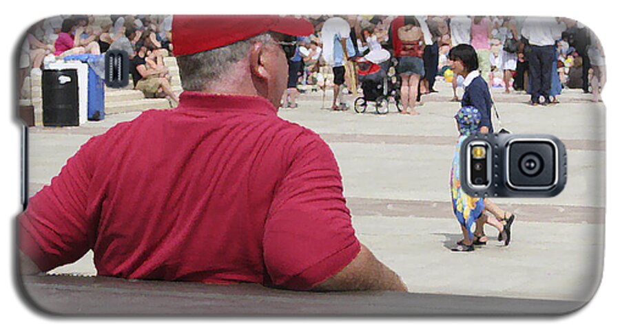 Man With Red Cap Galaxy S5 Case featuring the digital art In The Square by Stan Kwong