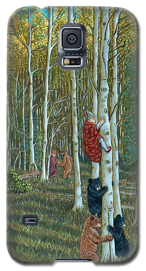 Forest Galaxy S5 Case featuring the painting In the Woods by Holly Wood