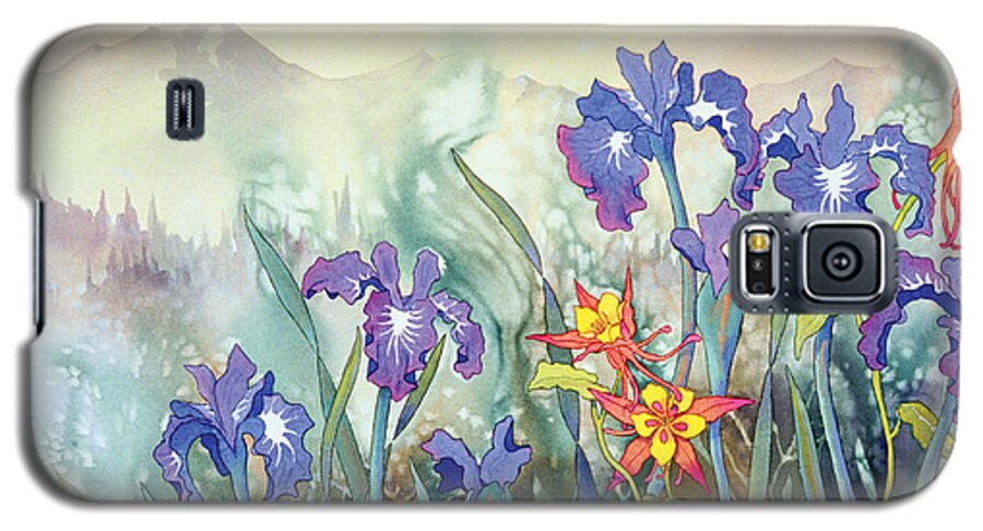 Iris And Columbine Ii Galaxy S5 Case featuring the painting Iris and Columbine II by Teresa Ascone