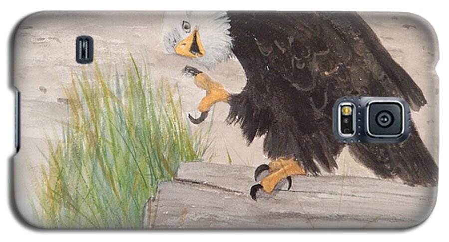 Bald Eagle Galaxy S5 Case featuring the painting Itchy by Betty-Anne McDonald