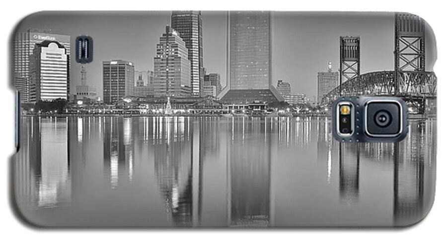 Jacksonville Galaxy S5 Case featuring the photograph Jacksonville Florida Black and White Panoramic View by Frozen in Time Fine Art Photography