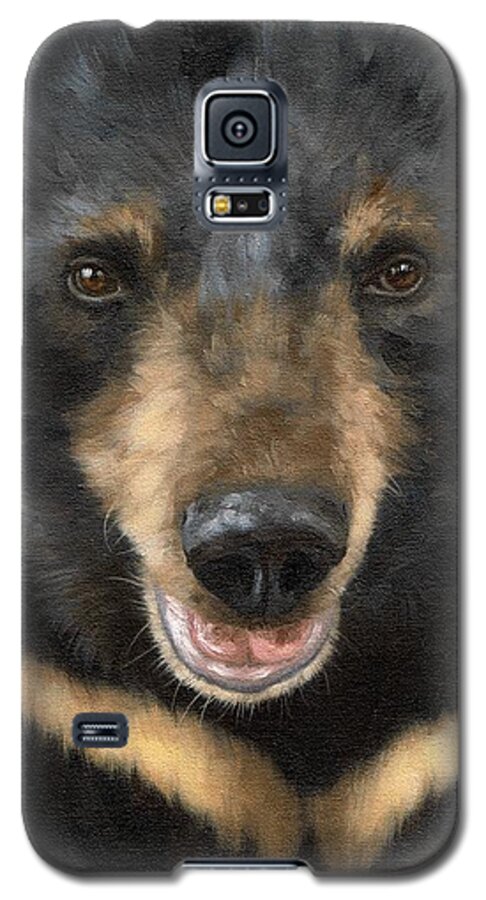 Moon Bear Galaxy S5 Case featuring the painting Jasper Moon Bear - In support of Animals Asia by Rachel Stribbling