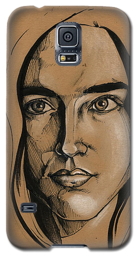 Portrait Galaxy S5 Case featuring the drawing Jennifer Connelly by John Ashton Golden