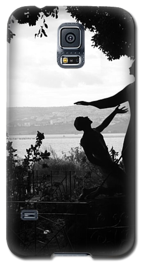 Jesus Galaxy S5 Case featuring the photograph Jesus and Saint Peter by Sea of Galilee by Kathryn McBride
