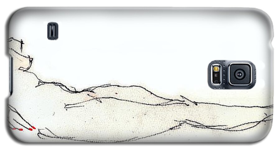 Female Nude Galaxy S5 Case featuring the drawing Jewel - Female Nude by Carolyn Weltman