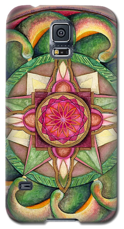 Mandala Art Galaxy S5 Case featuring the painting Jewel of the Heart Mandala by Jo Thomas Blaine