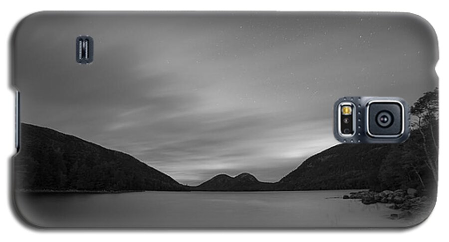 Michael Ver Sprill Galaxy S5 Case featuring the photograph Jordan Pond Blue Hour bw by Michael Ver Sprill