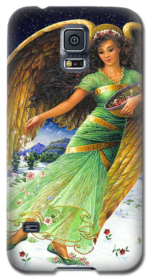 Angel Galaxy S5 Case featuring the painting Joy to The World by Lynn Bywaters