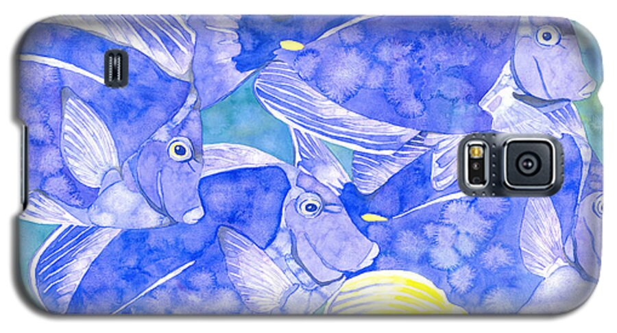 Tropical Fish Galaxy S5 Case featuring the painting Junior Goes To School by Pauline Walsh Jacobson