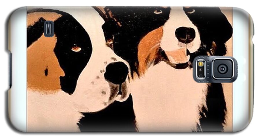 Dogs Galaxy S5 Case featuring the painting Just Friends by Denise Tomasura