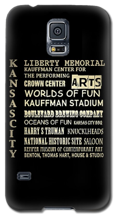 Kansas Galaxy S5 Case featuring the digital art Kansas City Famous Landmarks #1 by Patricia Lintner