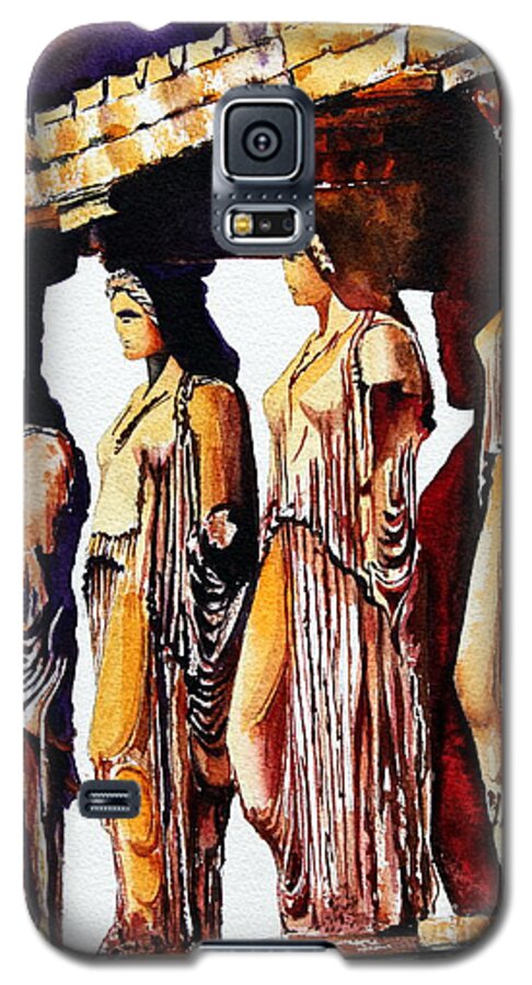 Maidens Of Karyai Galaxy S5 Case featuring the painting Karyatides by Maria Barry