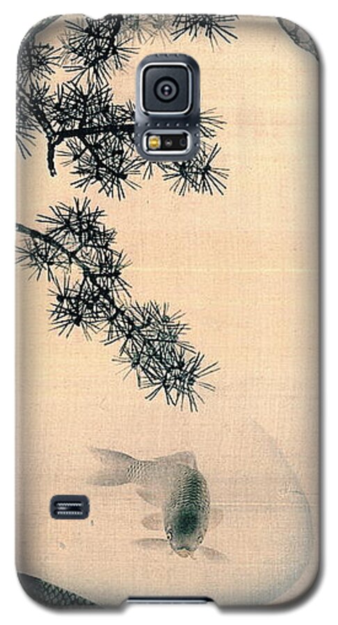 Koi Galaxy S5 Case featuring the photograph Koi and Pine Branch 1790 by Padre Art