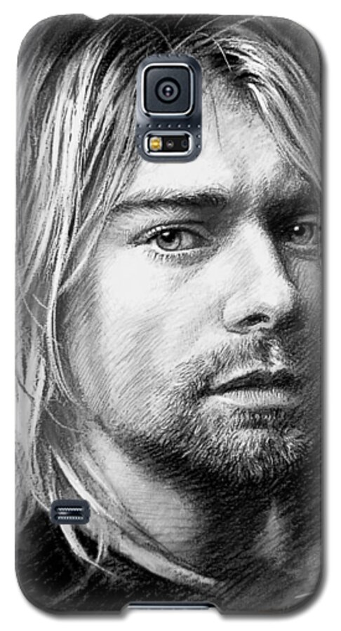 Kurt Cobain Galaxy S5 Case featuring the drawing Kurt Cobain by Viola El