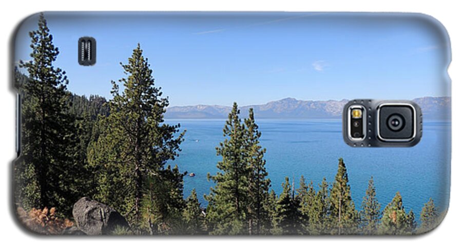Lake Tahoe Galaxy S5 Case featuring the photograph Lake Tahoe Through the Trees by Jayne Wilson