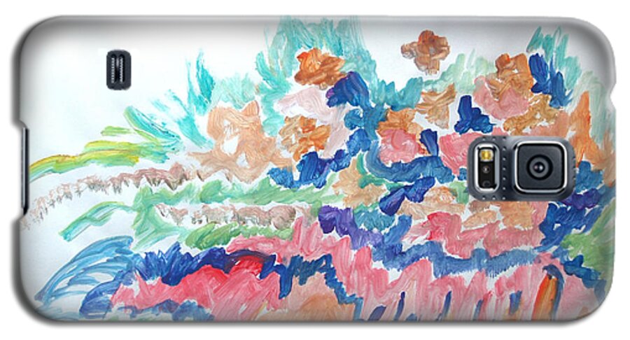 Abstract Landscape Galaxy S5 Case featuring the painting Landscape Composition by Esther Newman-Cohen