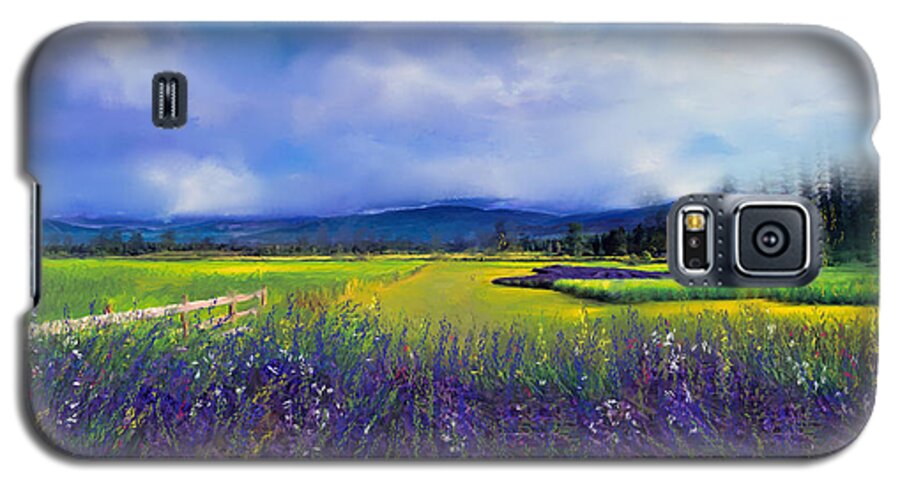 Lavender Festival Galaxy S5 Case featuring the digital art Lavender Blues by Kari Nanstad