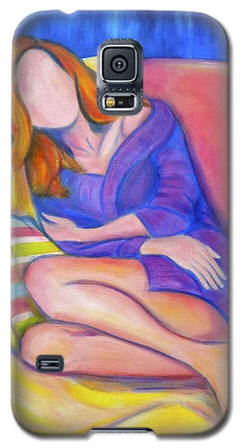Lazy Sunday Canvas Prints Galaxy S5 Case featuring the painting Lazy Sunday by Debi Starr